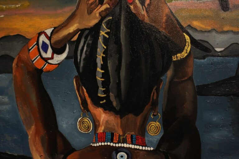 ​Penteado - pintura de Georgia Lobo exposta na 1ª  Bienal Black - crédito - Georgia Lobo