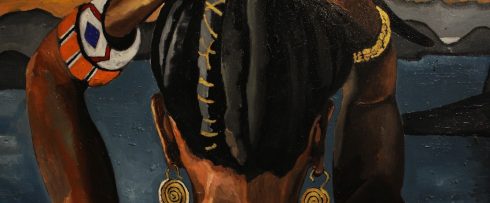 ​Penteado - pintura de Georgia Lobo exposta na 1ª  Bienal Black - crédito - Georgia Lobo
